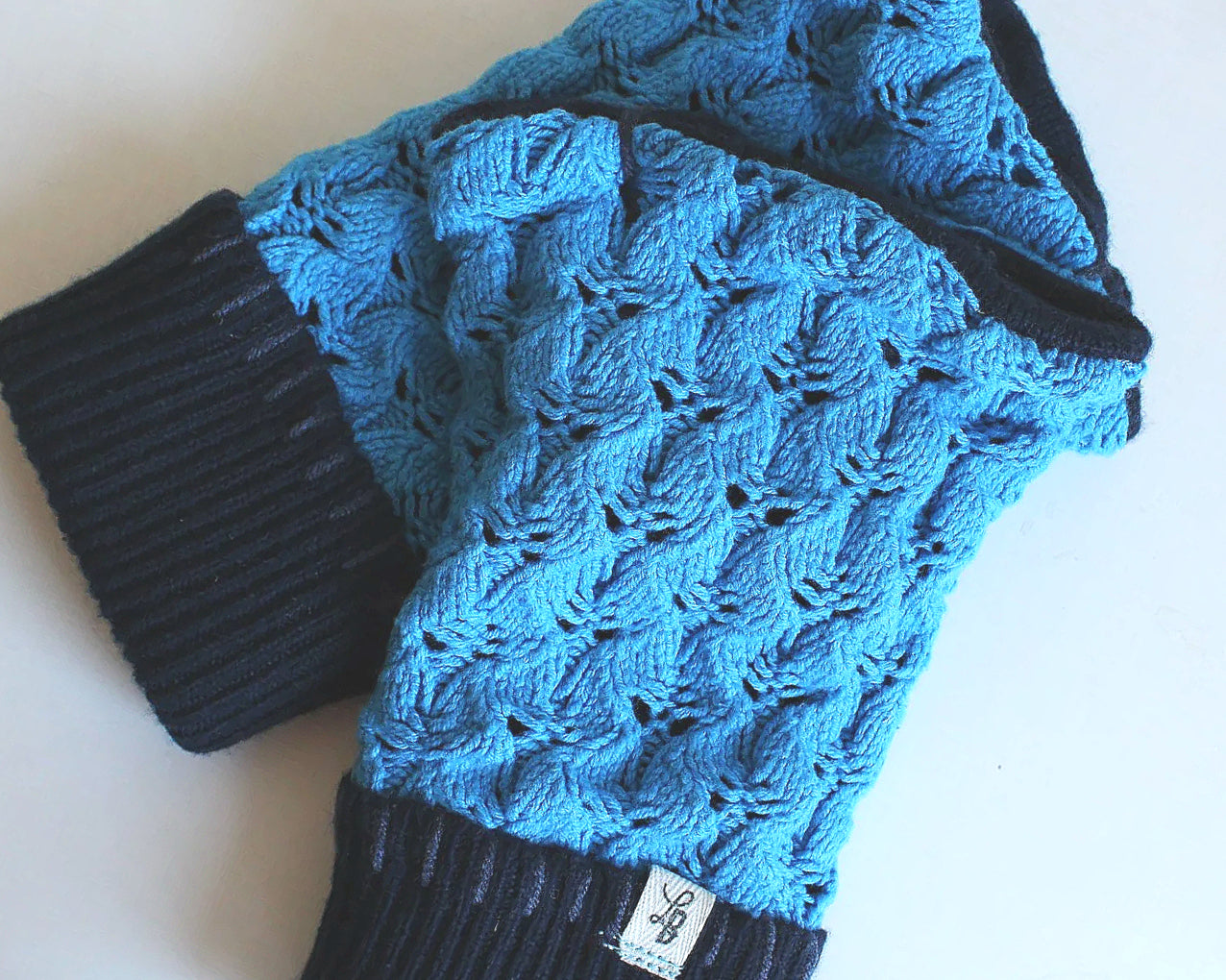 Blue Meanie Fingerless Mittens (Hand-Warmers)