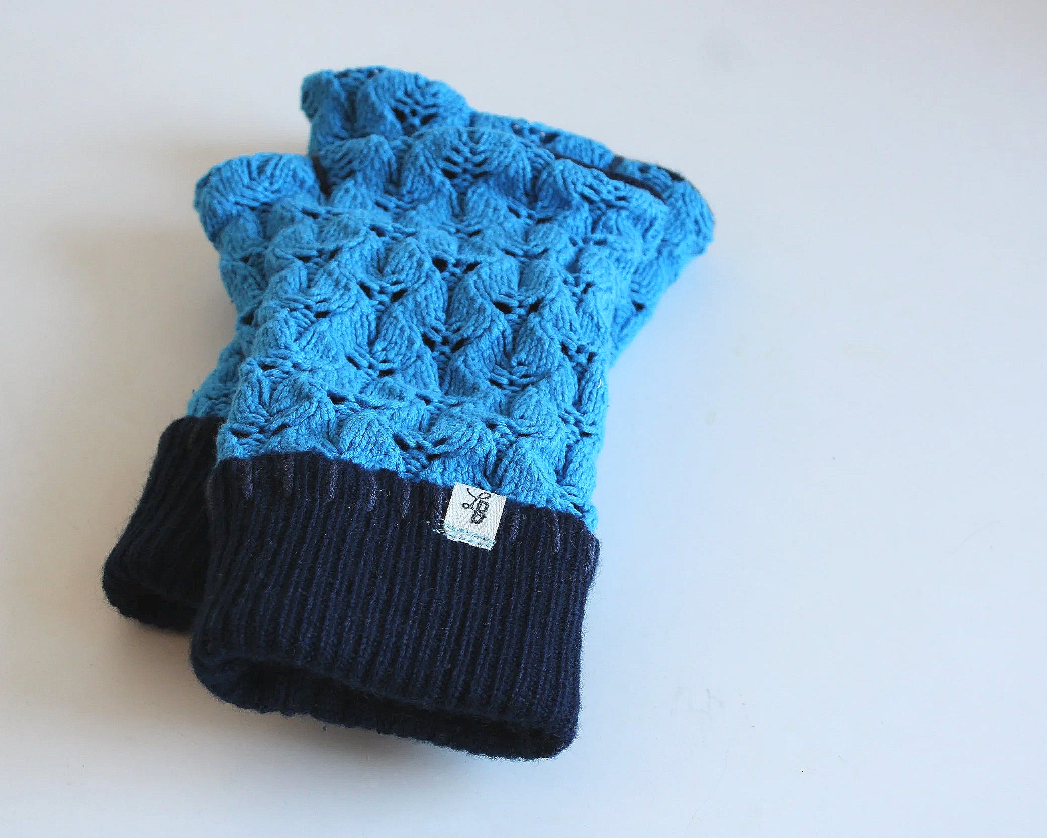 Blue Meanie Fingerless Mittens (Hand-Warmers)