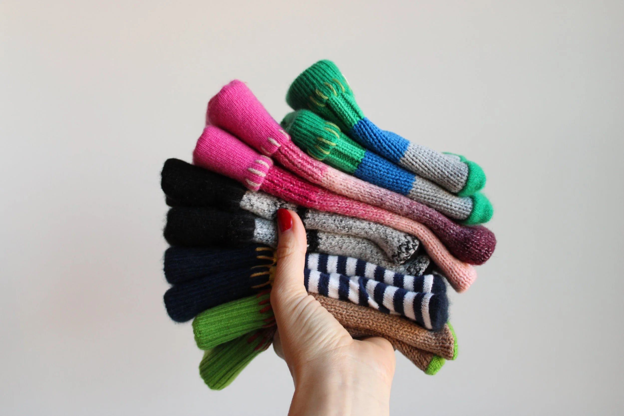 Custom Made Cashmere Lined Fingerless Mittens (Hand-Warmers)