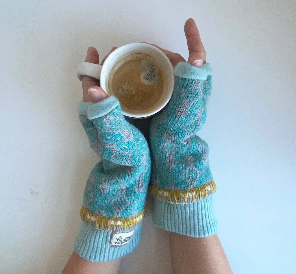 Custom Made Cashmere Lined Fingerless Mittens (Hand-Warmers)