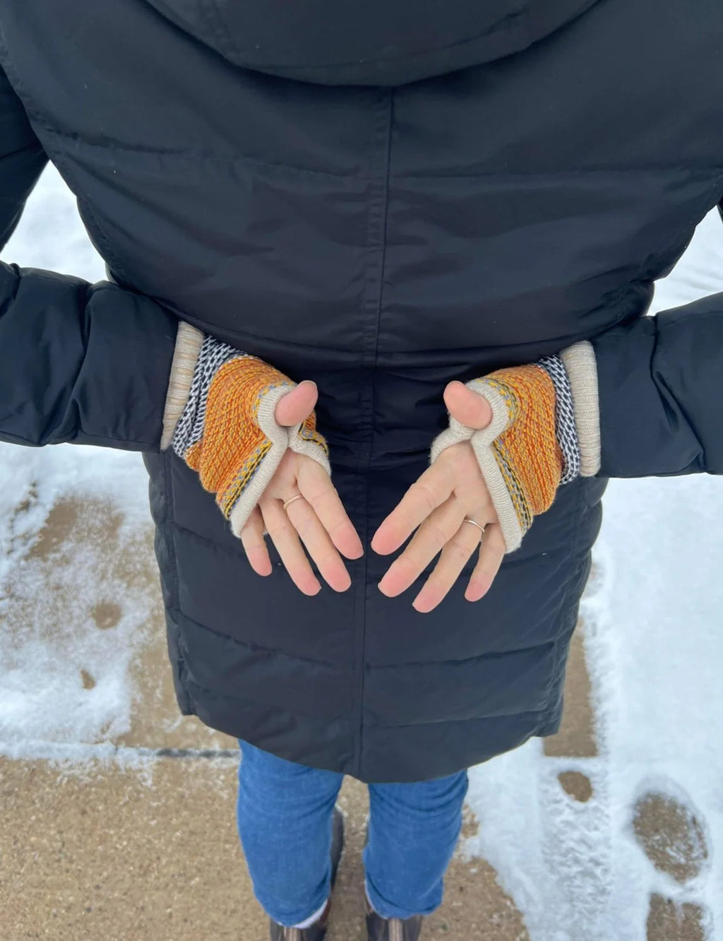 Custom Made Cashmere Lined Fingerless Mittens (Hand-Warmers)