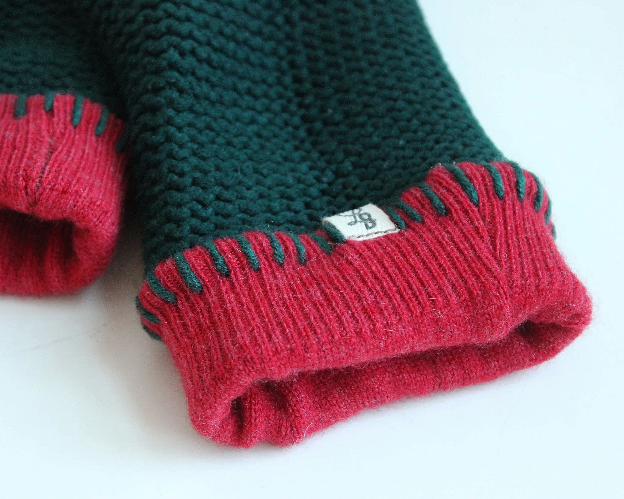 Holly-Day Cashmere Lined Fingerless Mittens (Hand-Warmers)