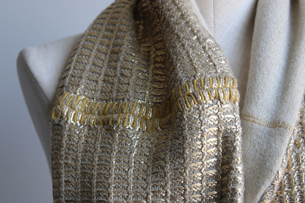 Golden Cream Latte Cashmere Lined Infinity Scarf