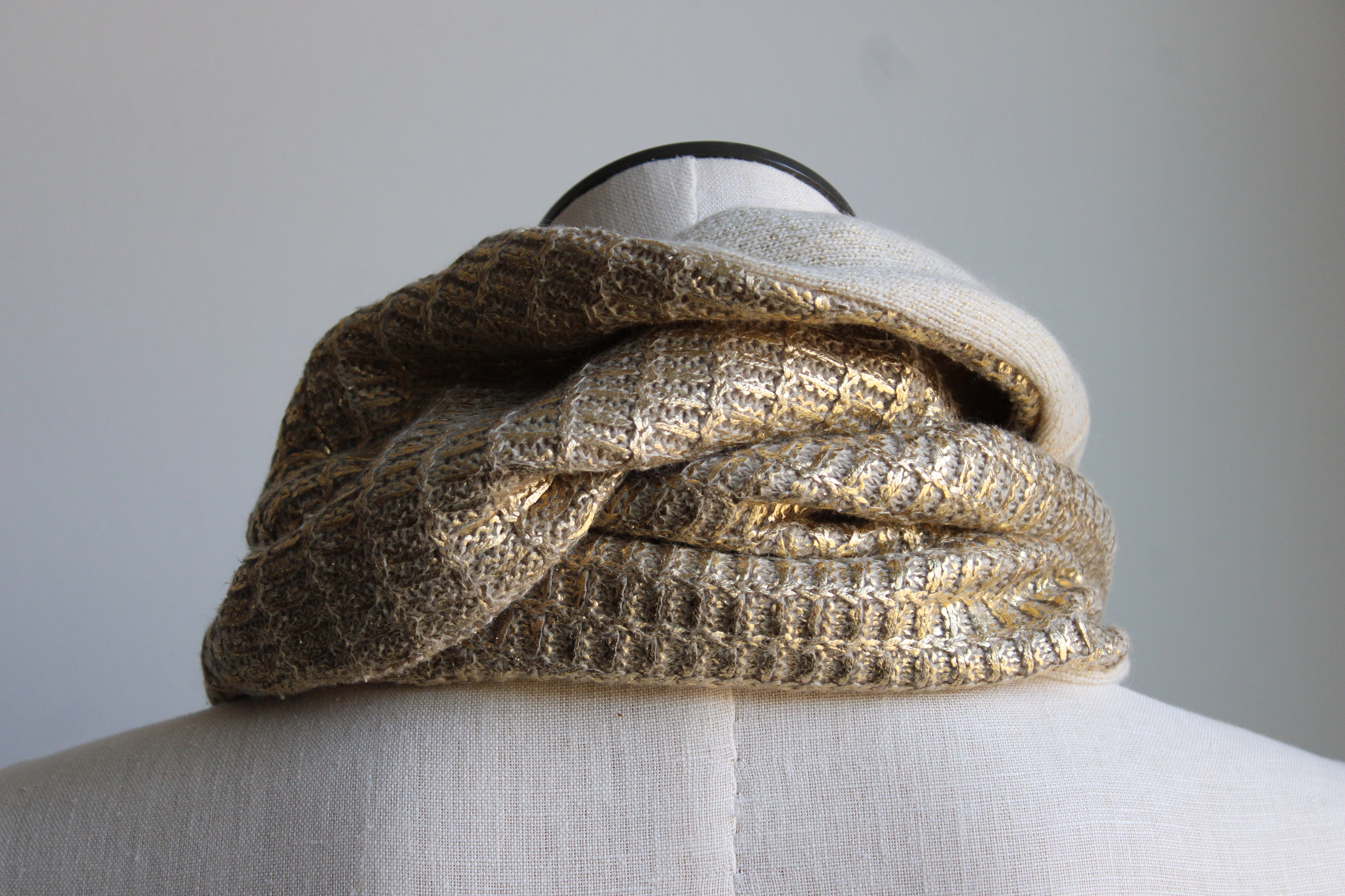 Golden Cream Latte Cashmere Lined Infinity Scarf