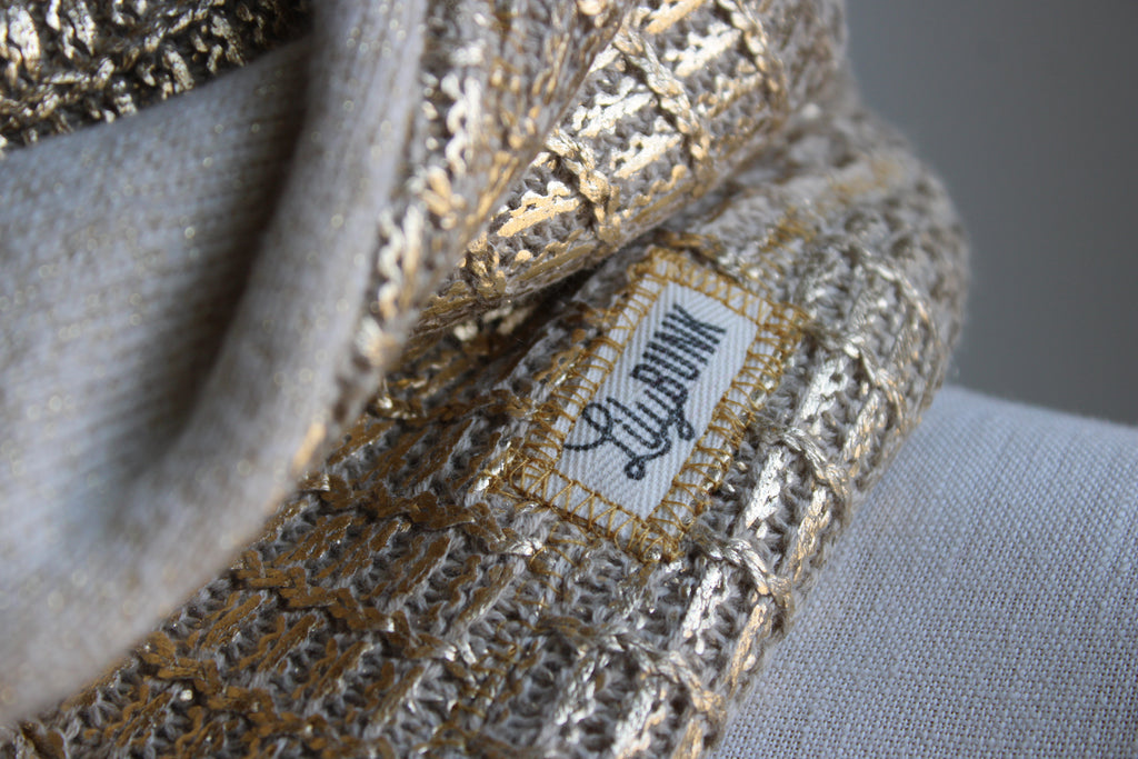 Golden Cream Latte Cashmere Lined Infinity Scarf