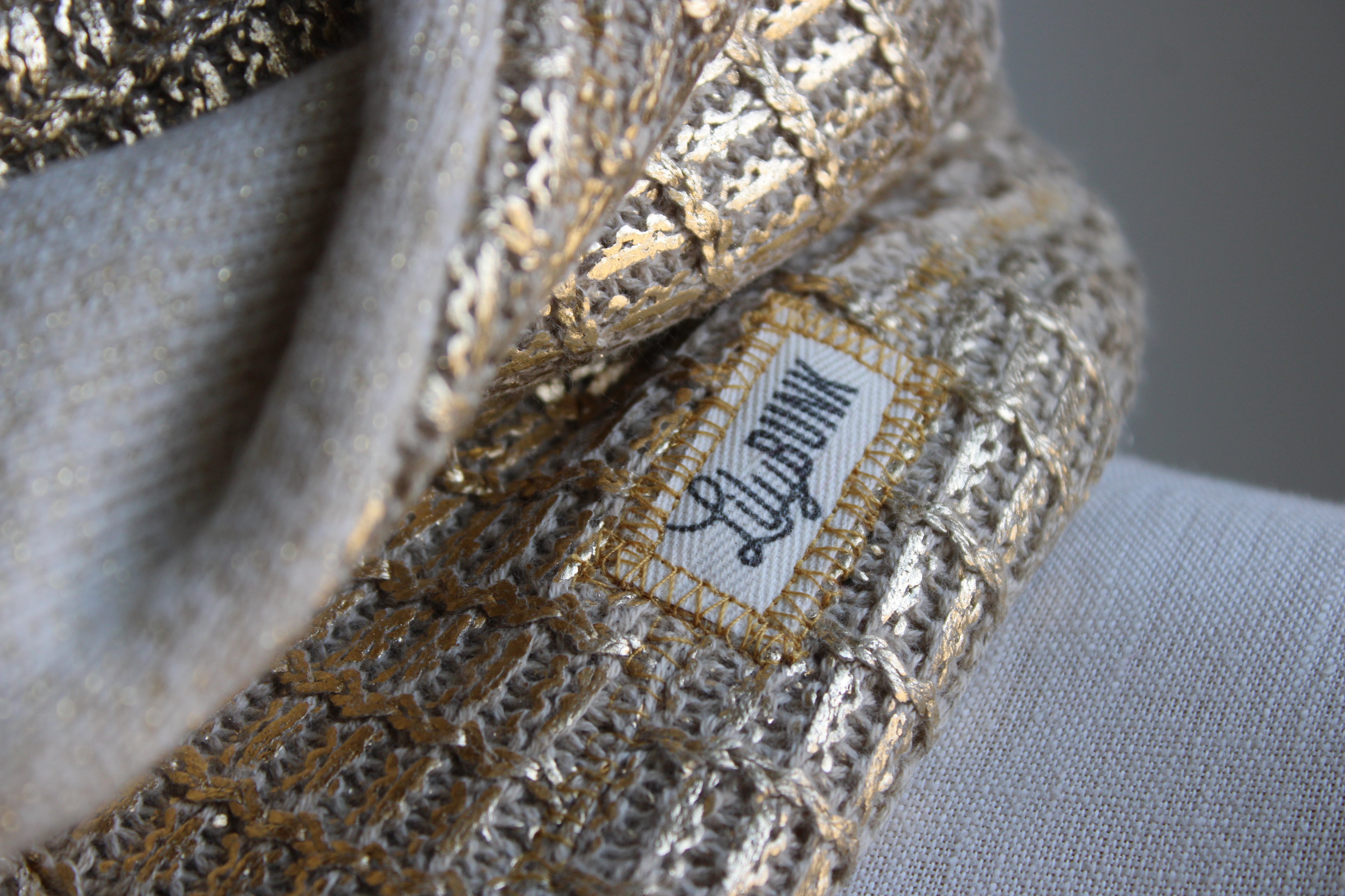 Golden Cream Latte Cashmere Lined Infinity Scarf