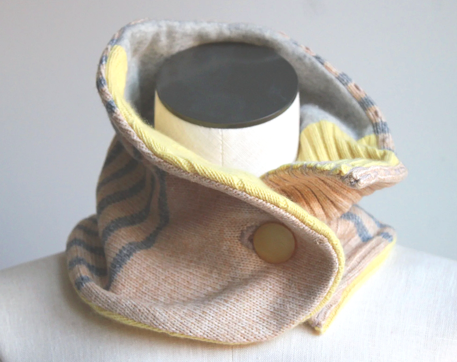 Oatmeal Ray Cashmere Lined Neck-Warmer