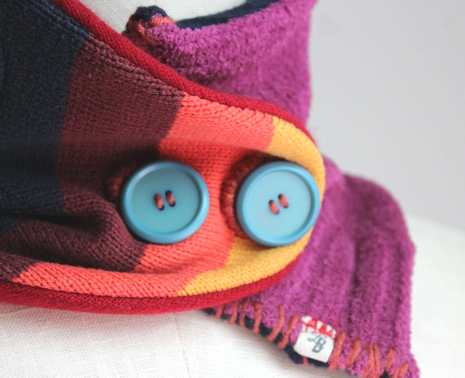 Purple Rainbow Cashmere Lined Neck-Warmer