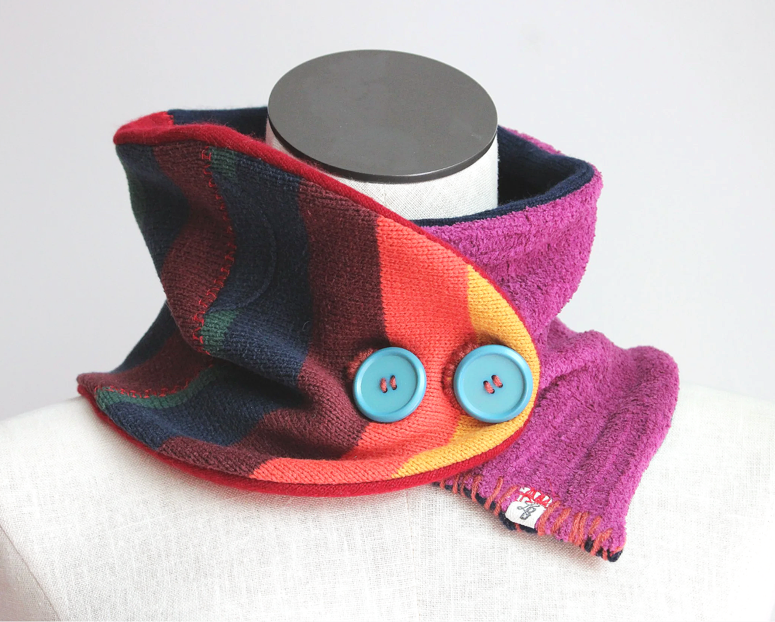 Purple Rainbow Cashmere Lined Neck-Warmer