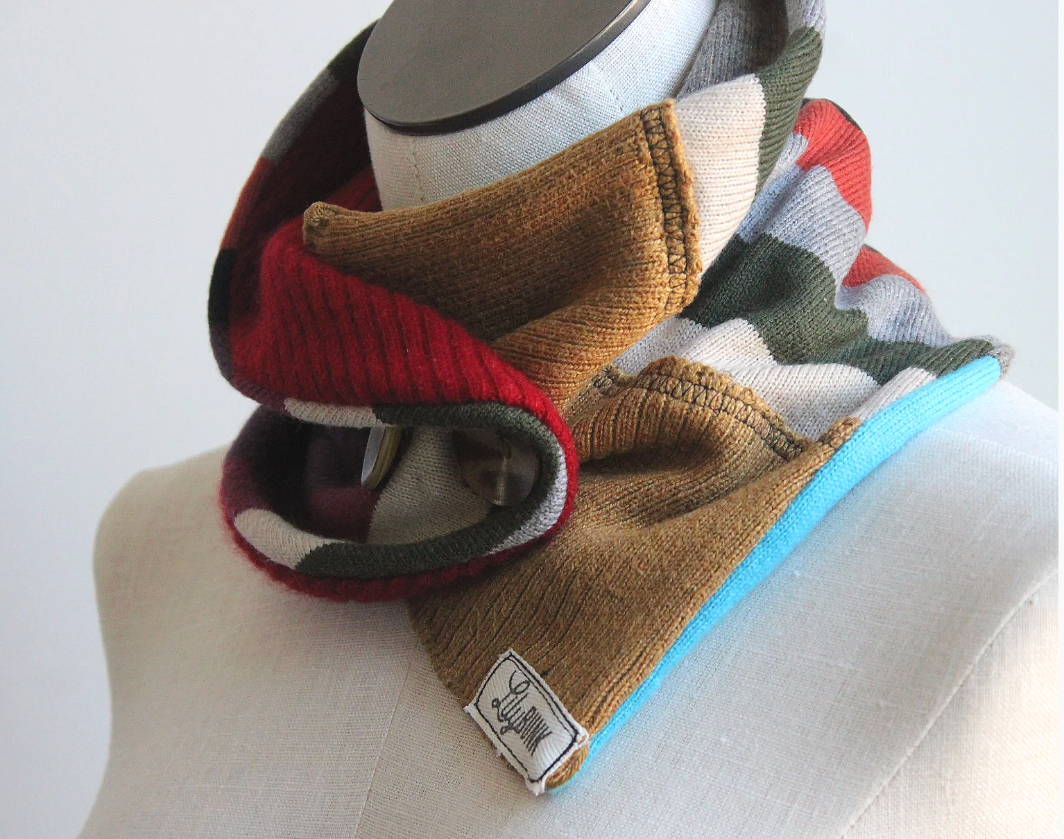 Mustard-Bow Cashmere Lined Neck-Warmer