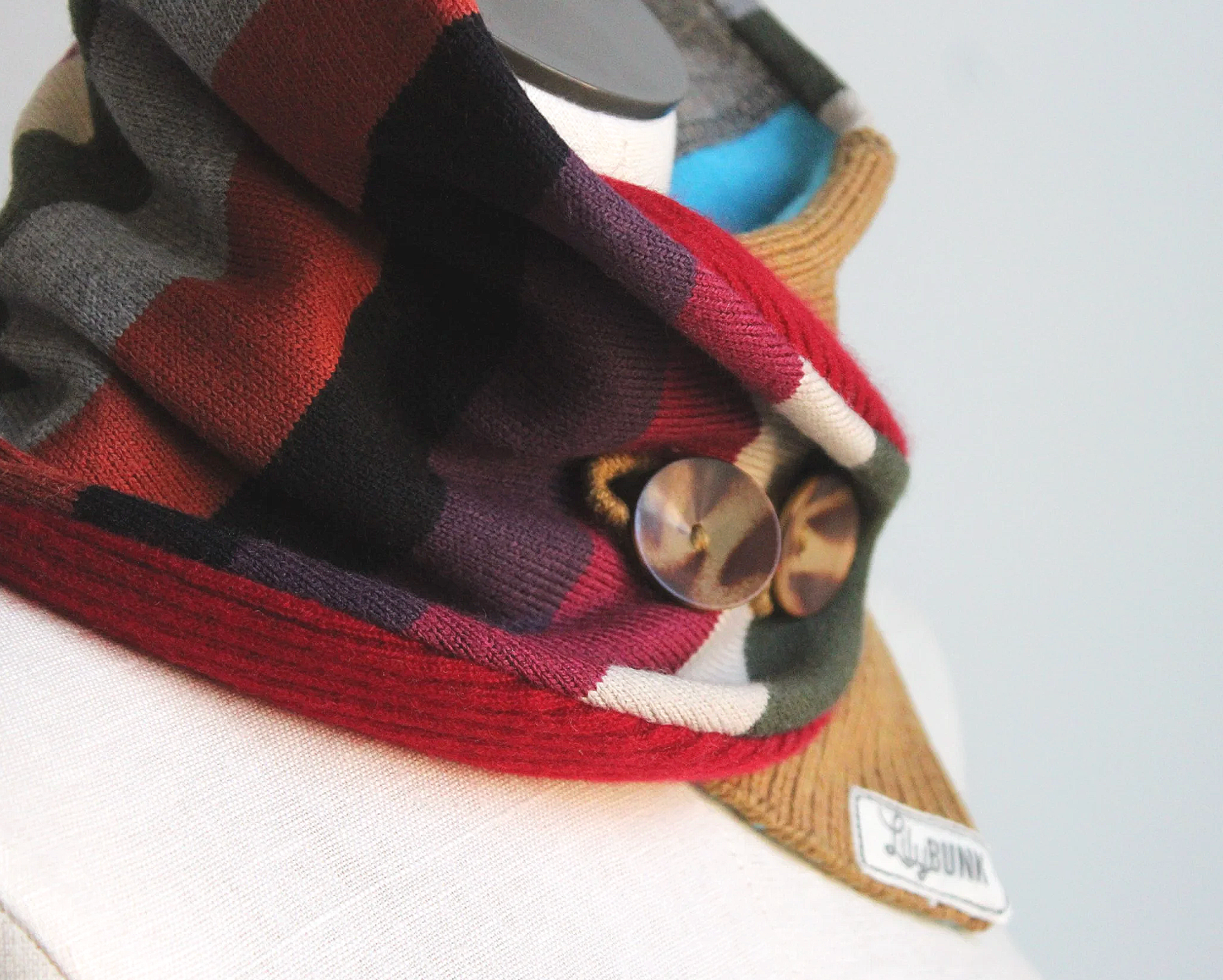 Mustard-Bow Cashmere Lined Neck-Warmer