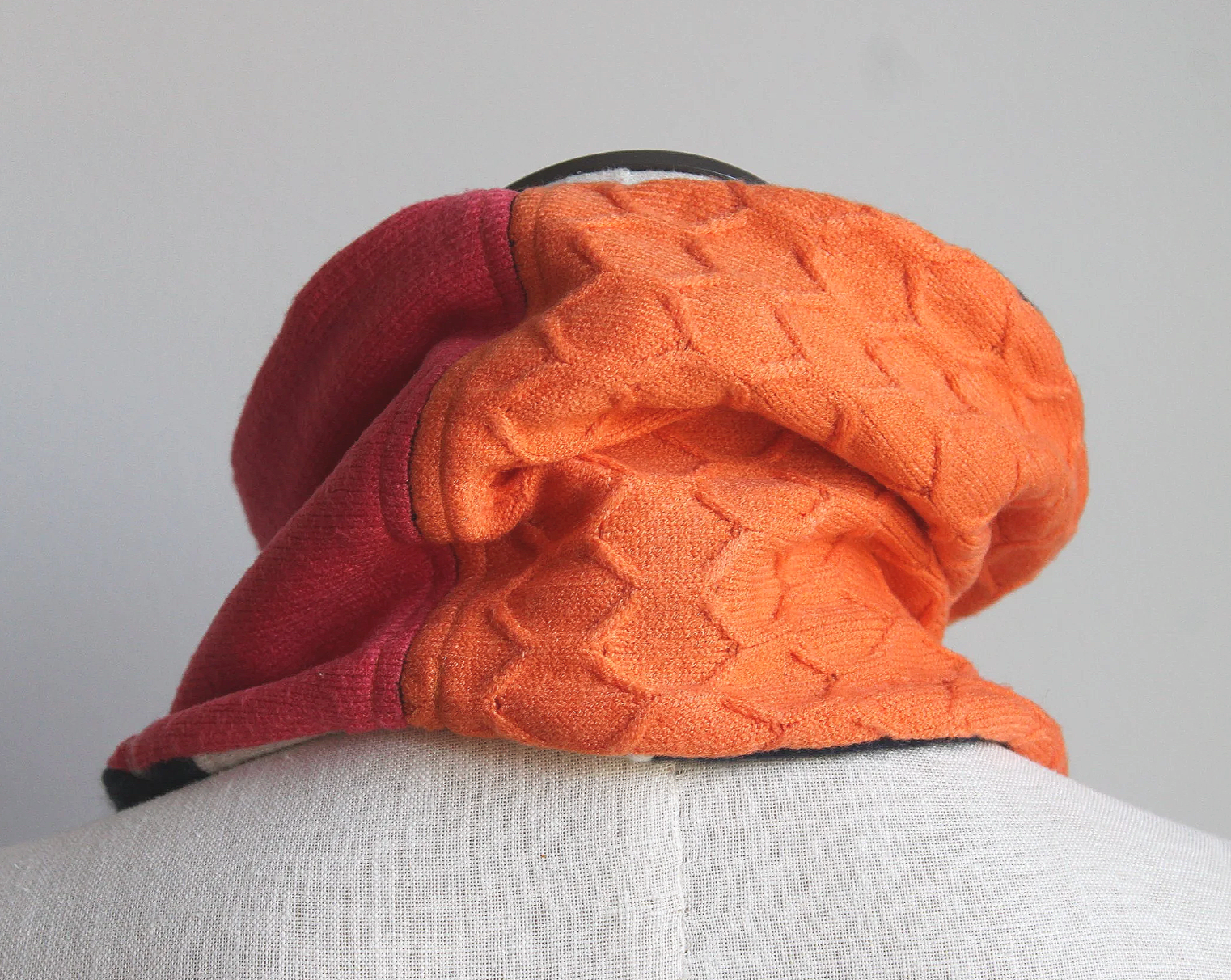 Neon + Navy Cashmere Lined Neck-Warmer
