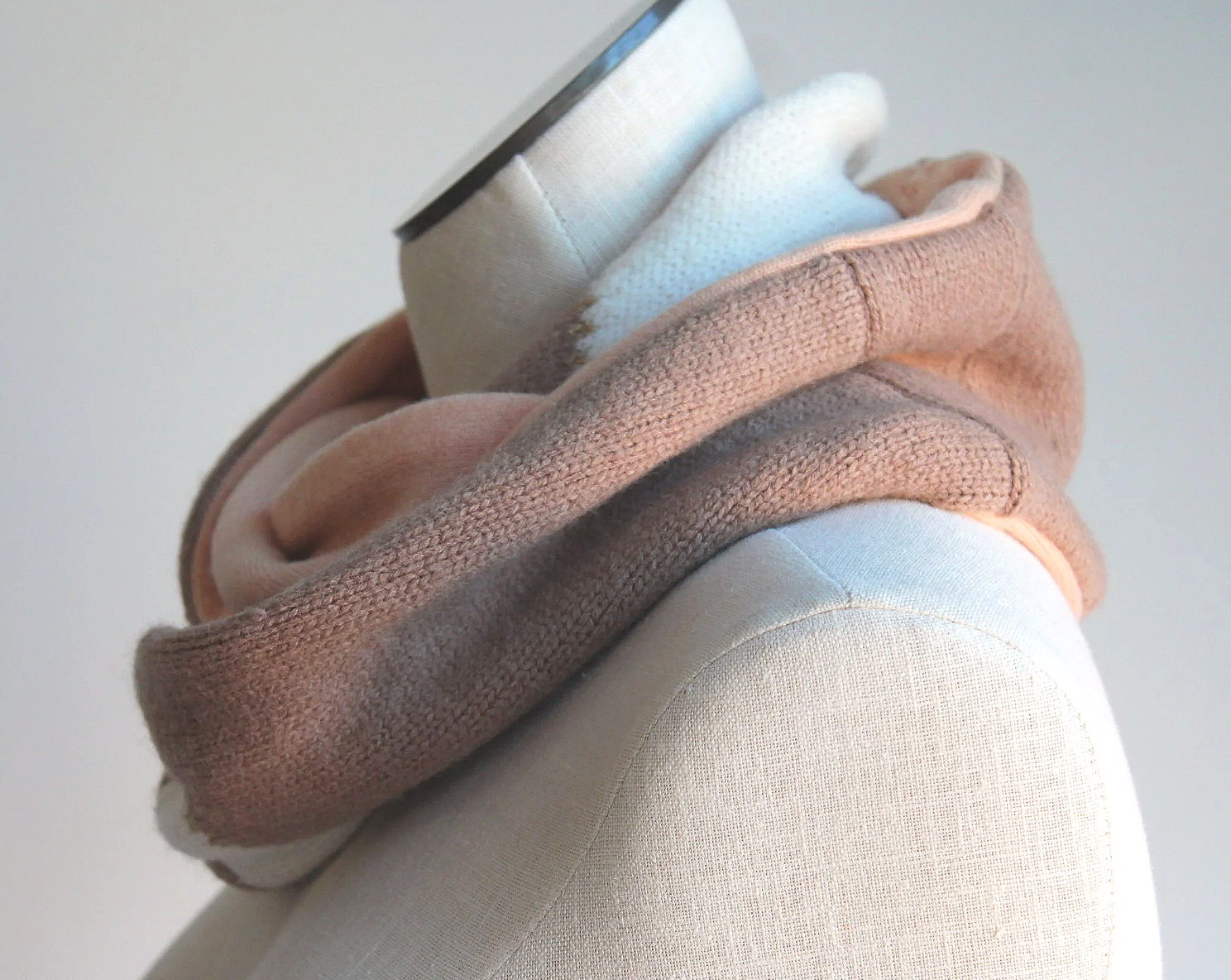Honey Melon Cashmere Lined Infinity Scarf