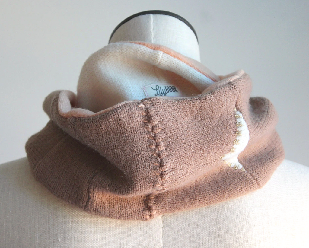 Honey Melon Cashmere Lined Infinity Scarf