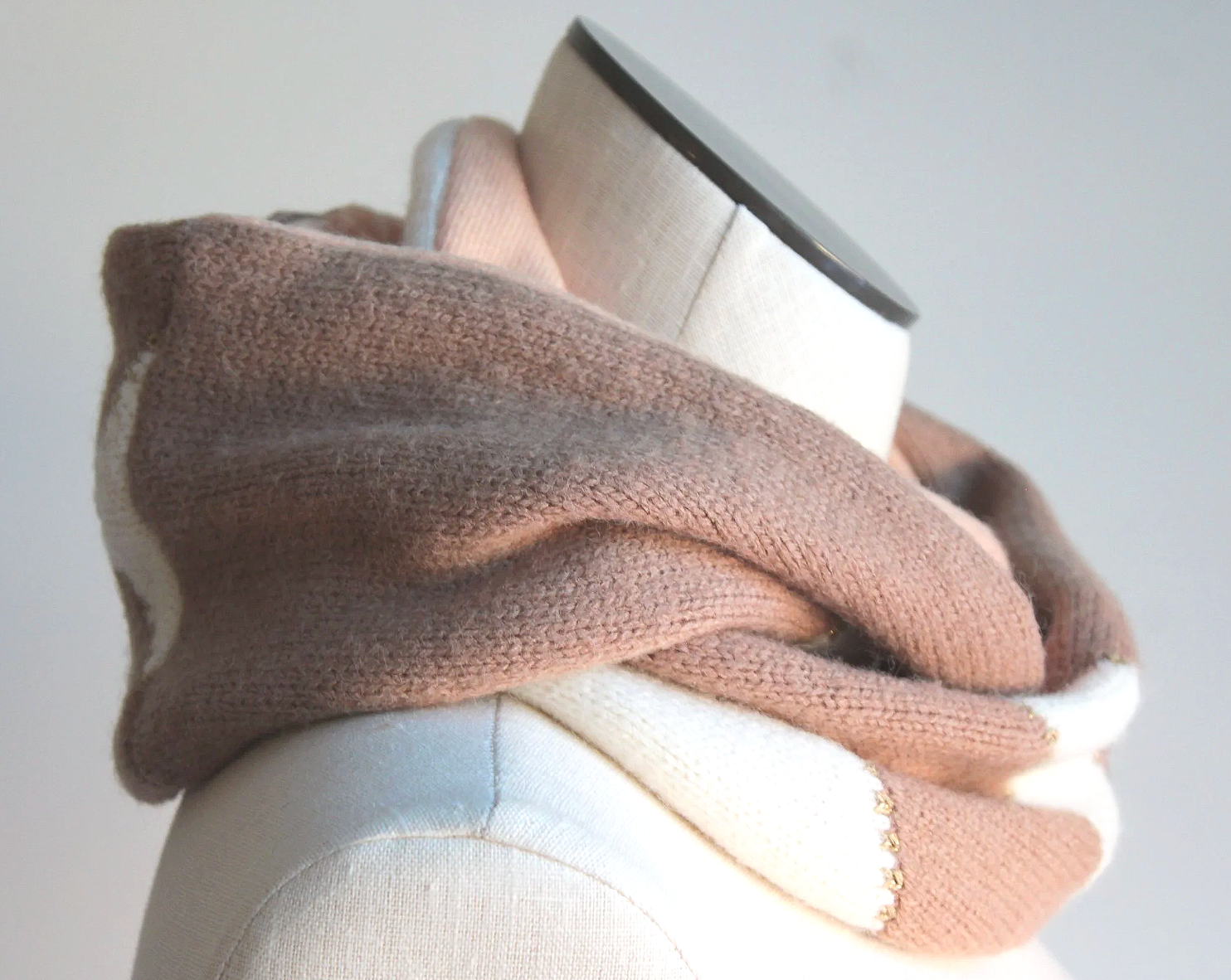 Honey Melon Cashmere Lined Infinity Scarf