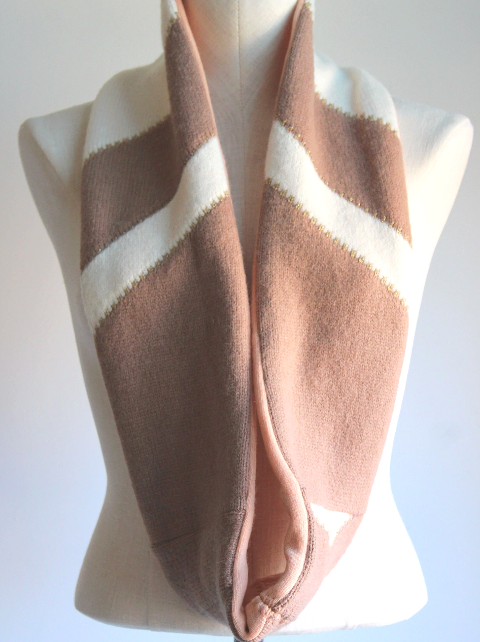 Honey Melon Cashmere Lined Infinity Scarf