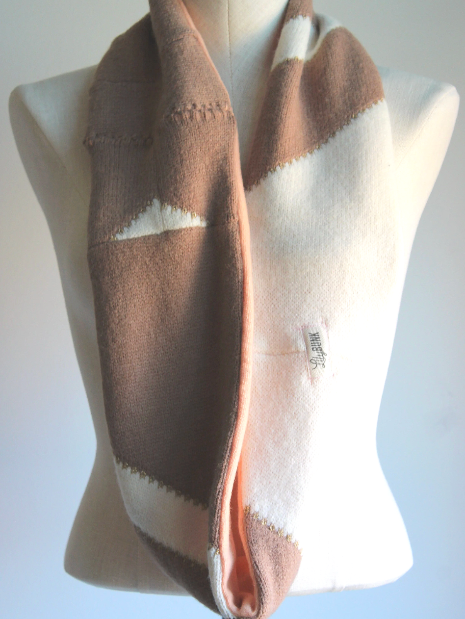 Honey Melon Cashmere Lined Infinity Scarf
