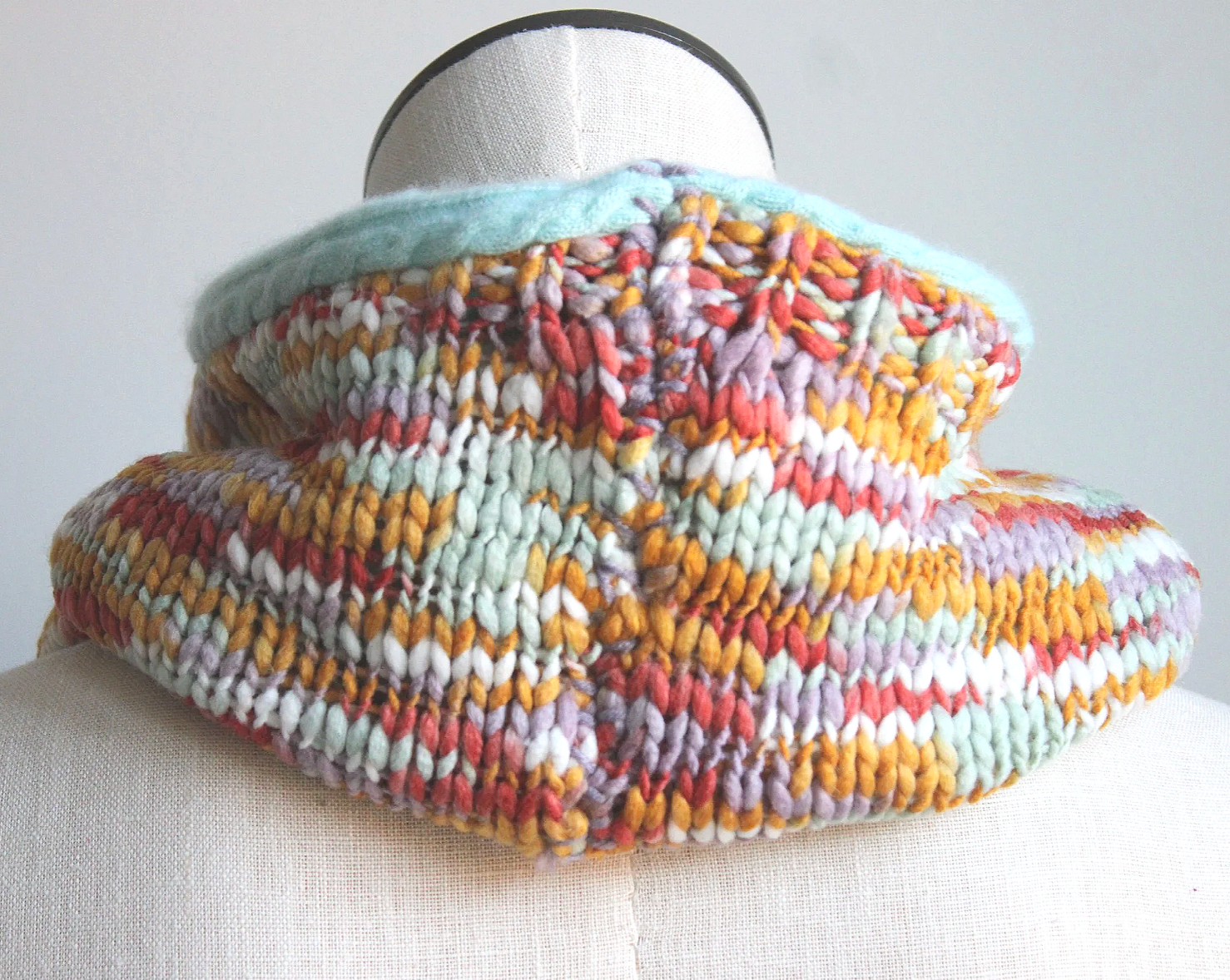 Mint Sunrise Cashmere Lined Infinity Scarf