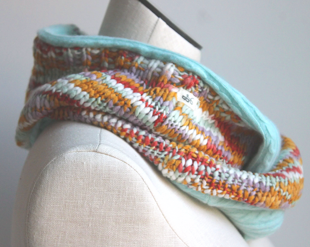 Mint Sunrise Cashmere Lined Infinity Scarf