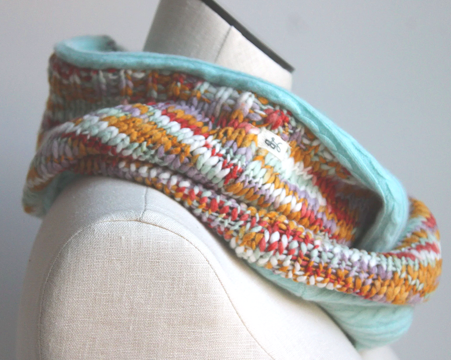 Mint Sunrise Cashmere Lined Infinity Scarf
