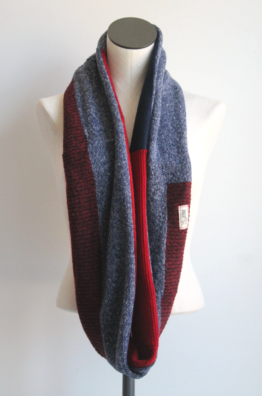 Goalie Stripes Cashmere Lined Infinity Scarf