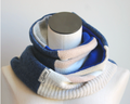 Blue Beige Cashmere Lined Infinity Scarf