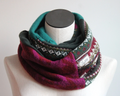 Bright Maroon + Tea Tree Green Cashmere Lined Infinity Scarf