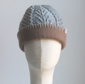 Gray Cinnamon Cashmere Lined Hand-Knit Beanie