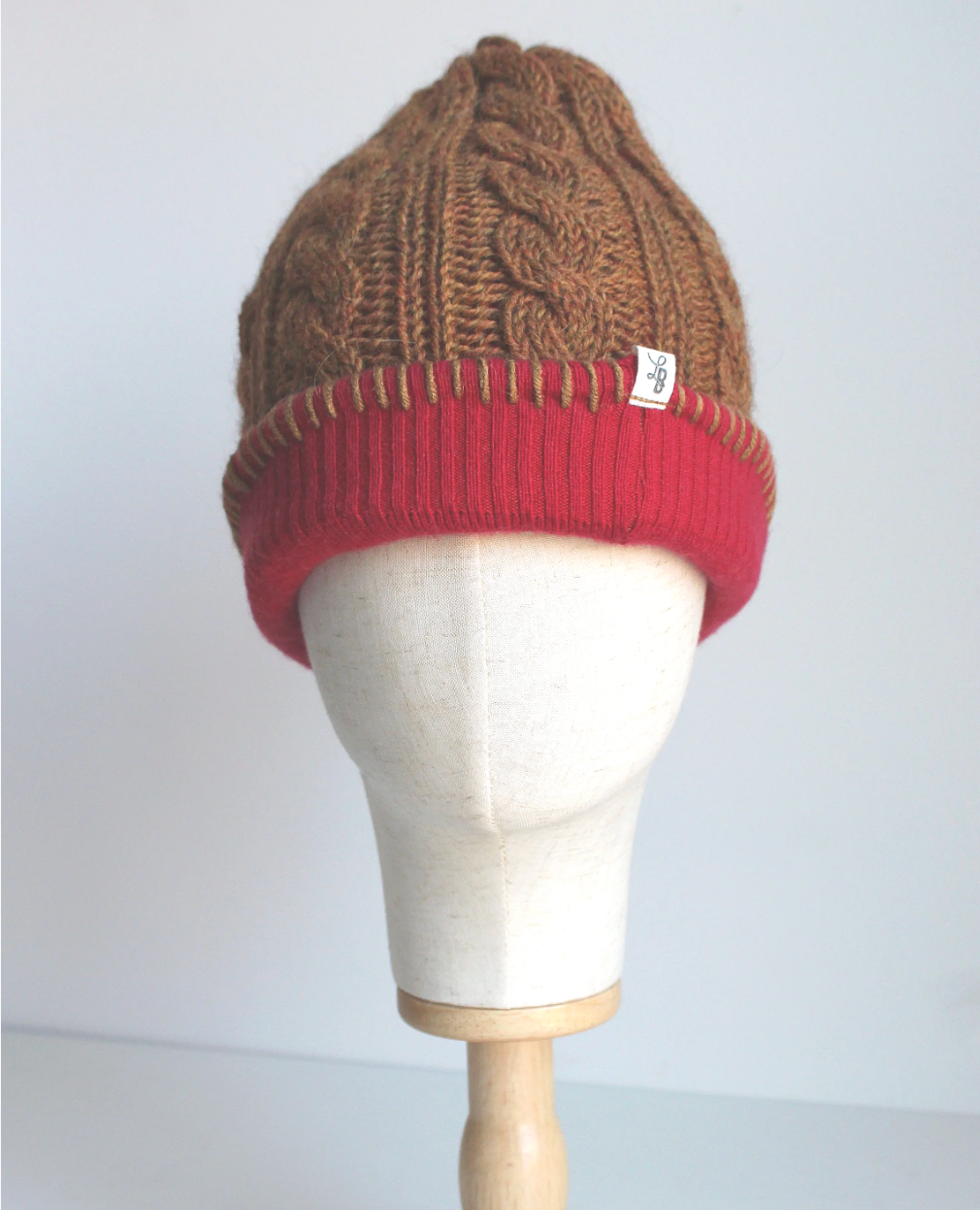 Gingerbread Cashmere Lined Hand-Knit Beanie