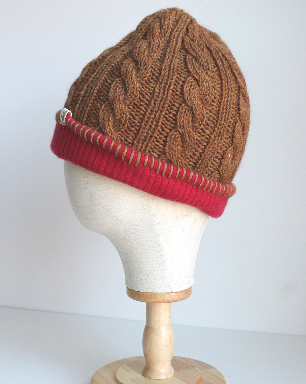 Gingerbread Cashmere Lined Hand-Knit Beanie