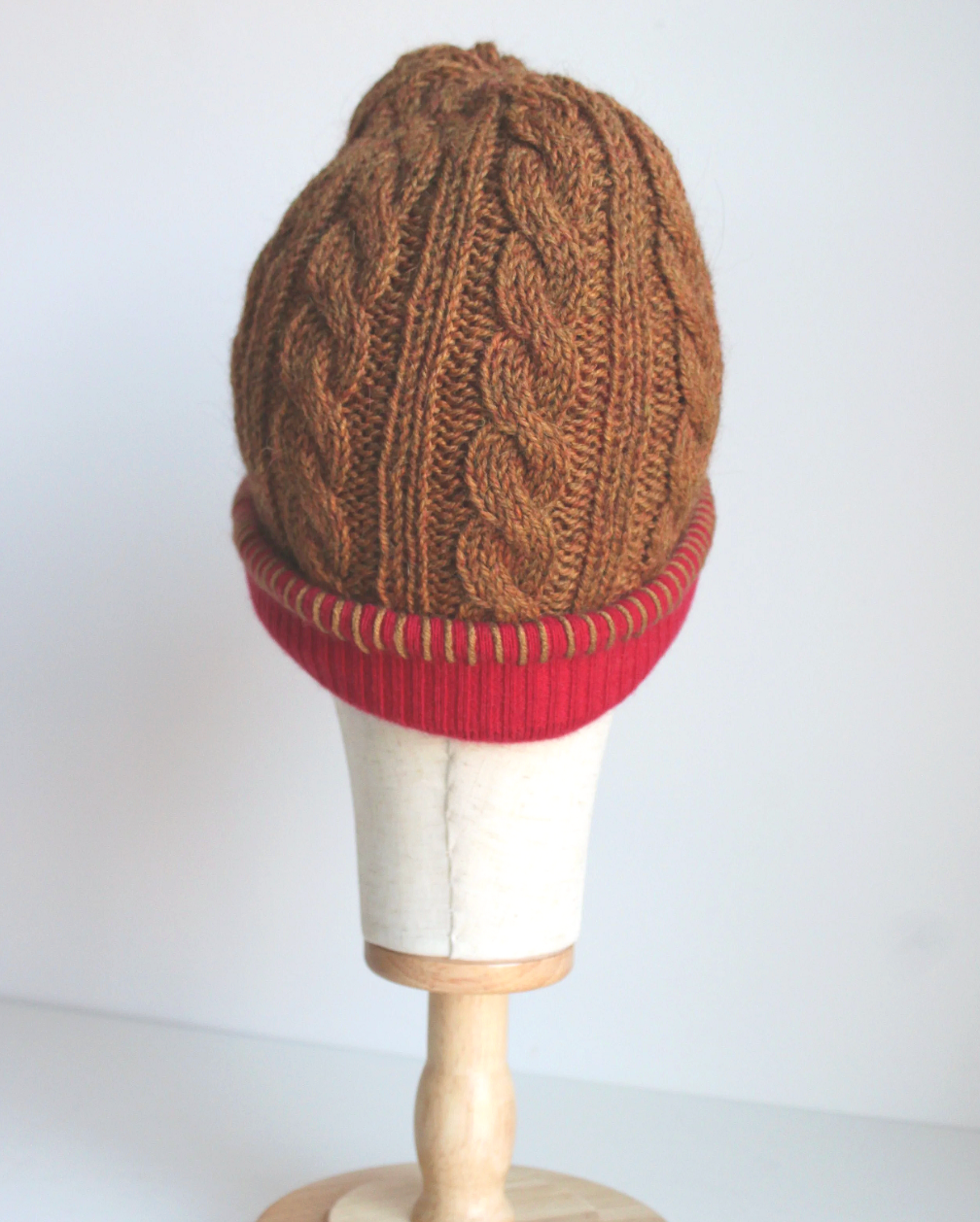 Gingerbread Cashmere Lined Hand-Knit Beanie