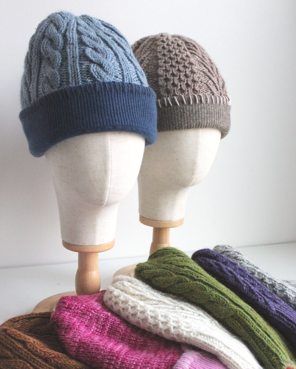 Custom-Made Cashmere Lined Hand-Knit Beanie