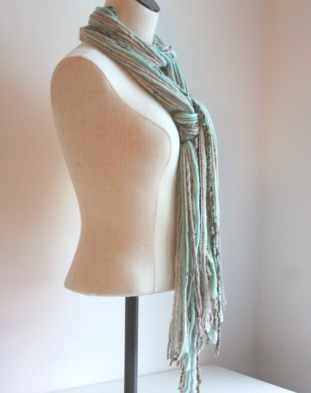 Sea Foam Mint Yarn Scarf