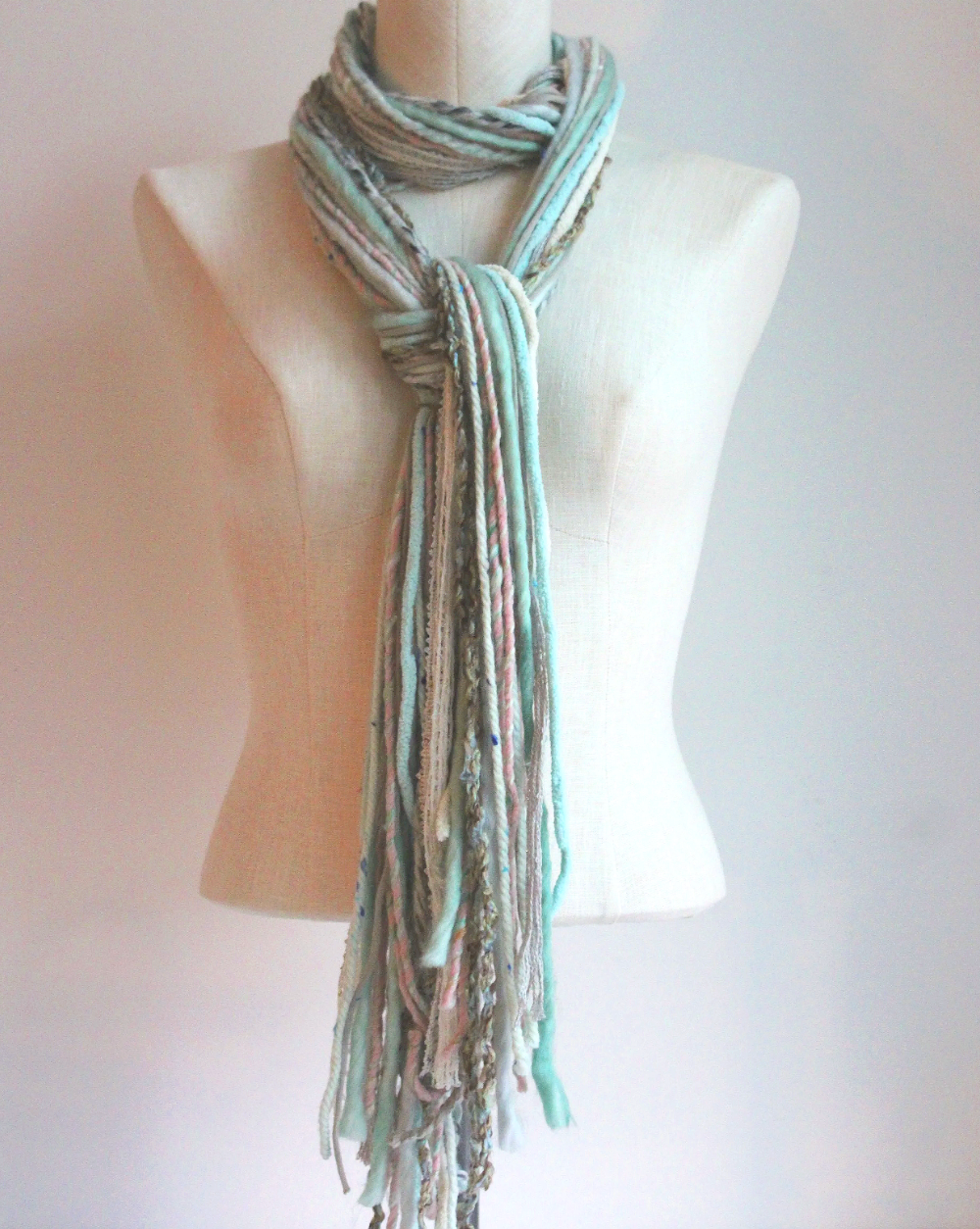 Sea Foam Mint Yarn Scarf