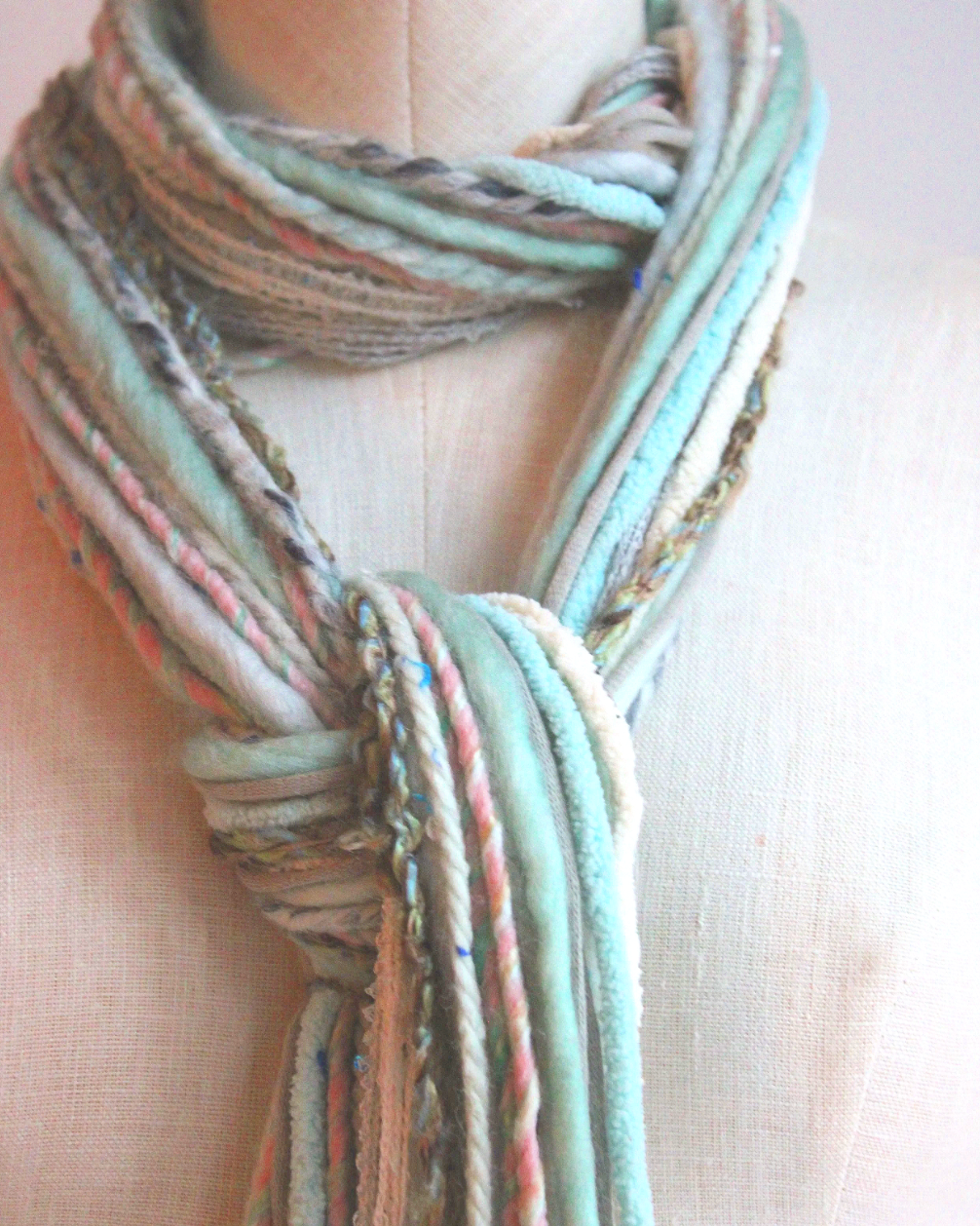 Sea Foam Mint Yarn Scarf