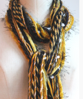Yellow & Black Yarn Scarf