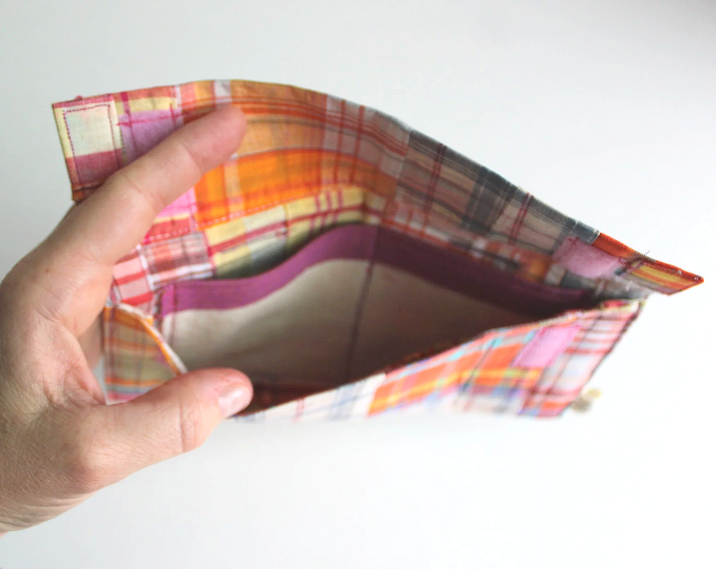 Orange Plaid & Rainbow Hand-Catch Wallet