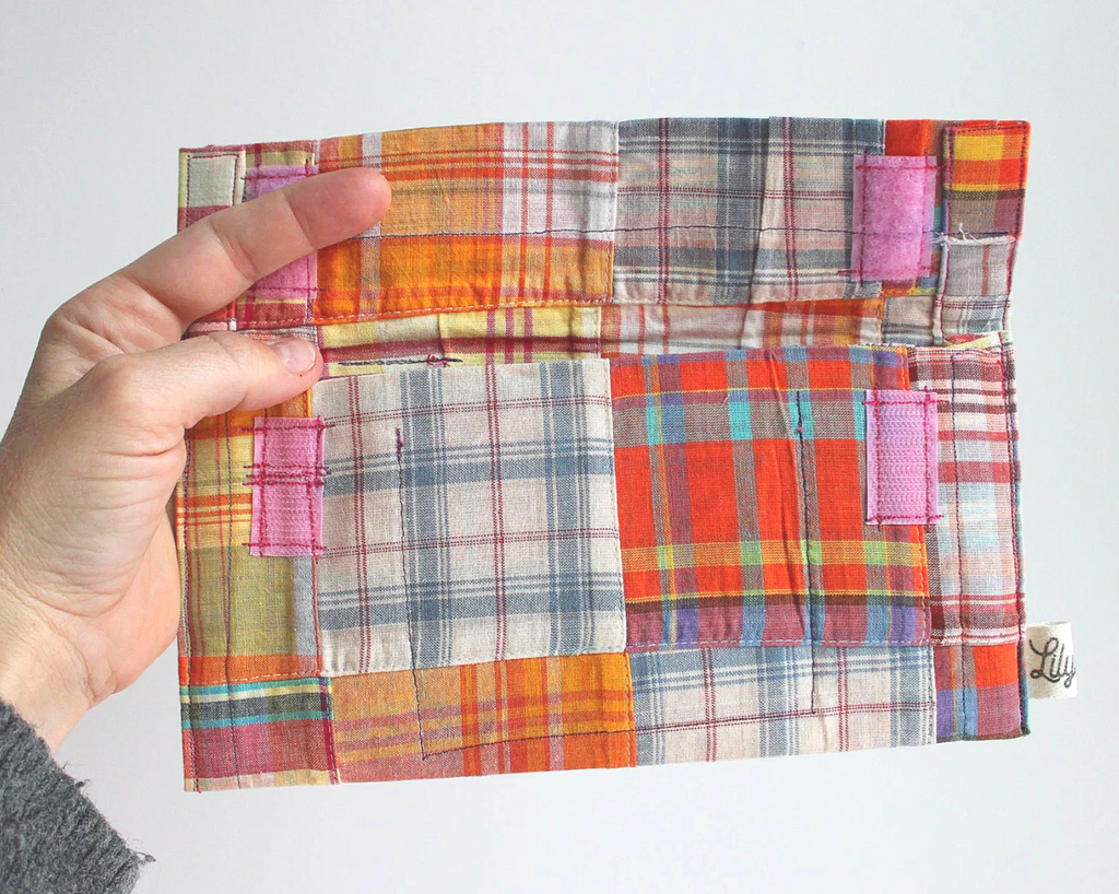 Orange Plaid & Rainbow Hand-Catch Wallet