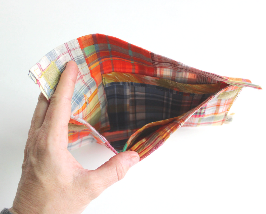 Orange Plaid & Tan Hand-Catch Wallet