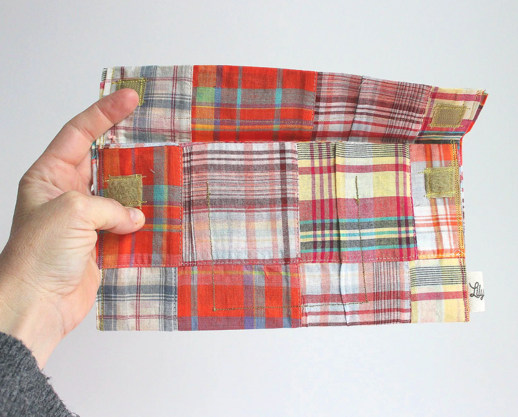 Orange Plaid & Tan Hand-Catch Wallet
