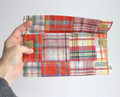 Orange Plaid & Tan Hand-Catch Wallet