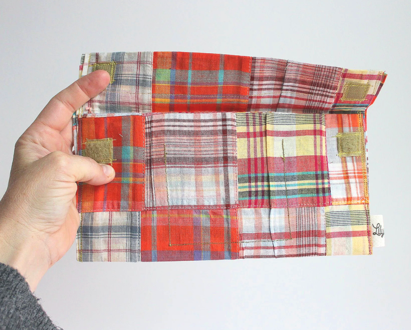 Orange Plaid & Tan Hand-Catch Wallet