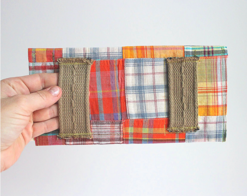Orange Plaid & Tan Hand-Catch Wallet