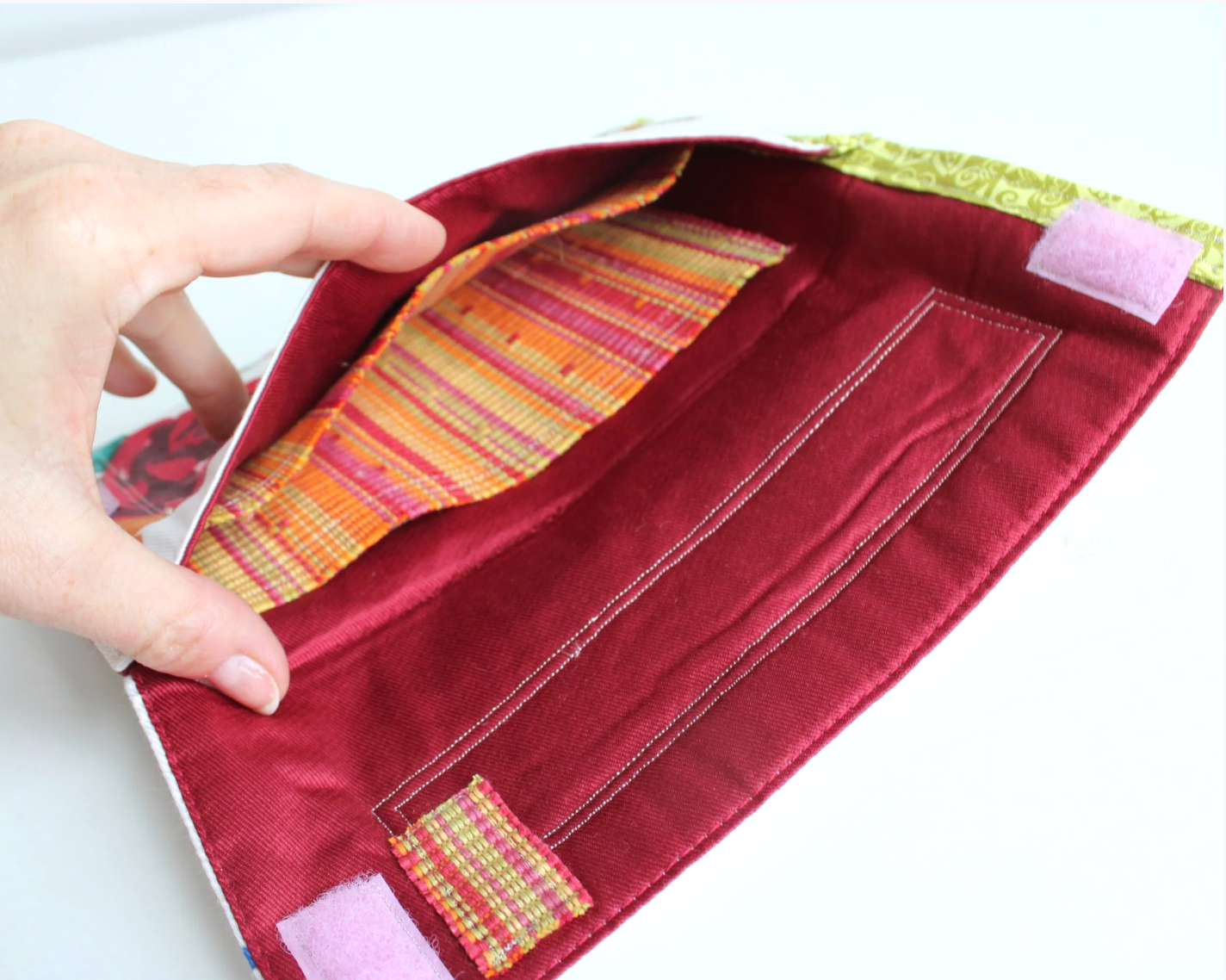 Autumn Floral & Pink Velcro Hand-Catch Wallet