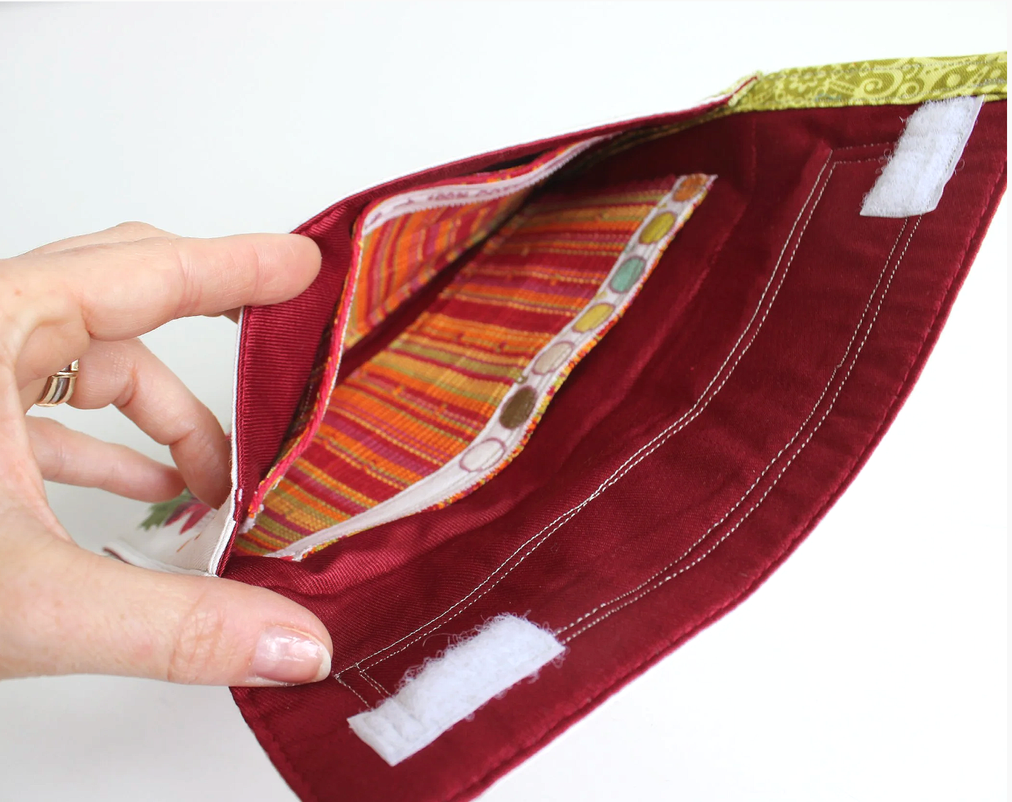 Autumn Floral & White Velcro Hand-Catch Wallet