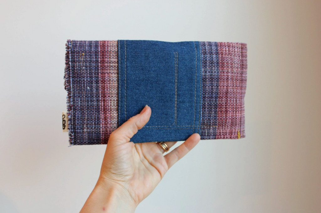 Raspberry Plaid Denim Wear Hand-Catch Wallet