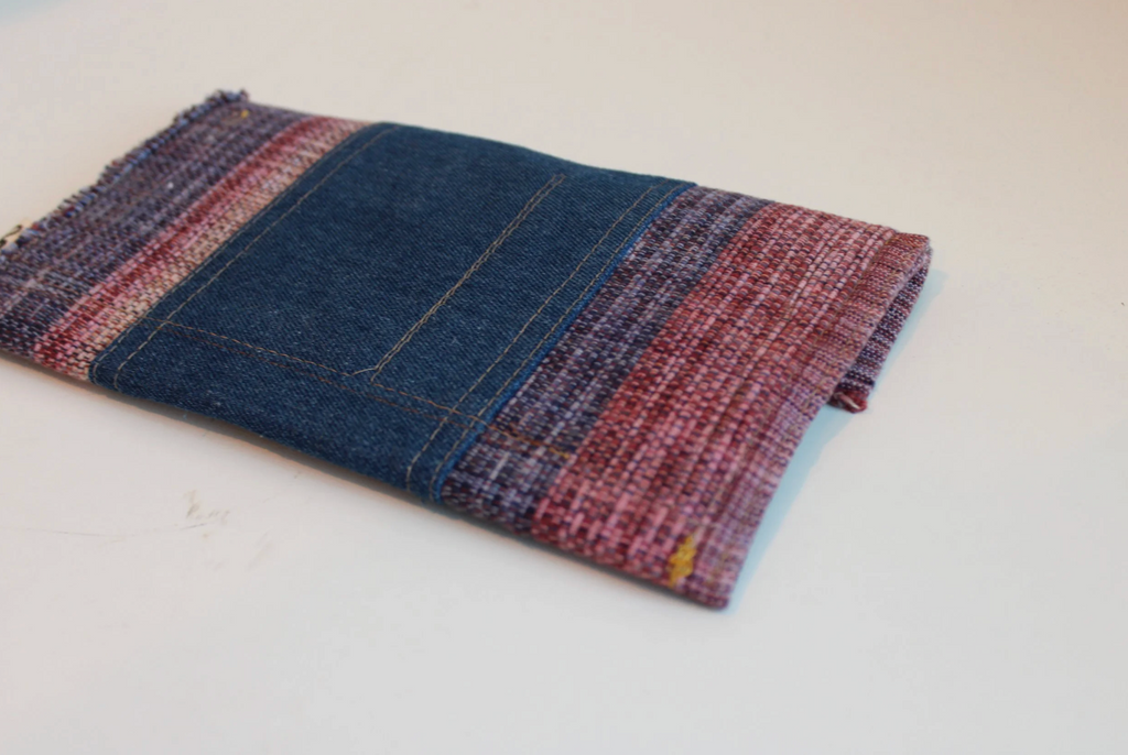 Raspberry Plaid Denim Wear Hand-Catch Wallet