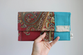Red Teal Paisley Hand-Catch Wallet