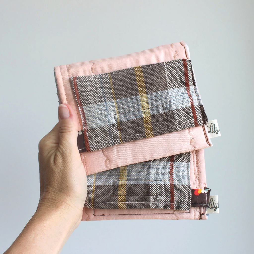 Small Peach Plaid Hand-Catch Wallet