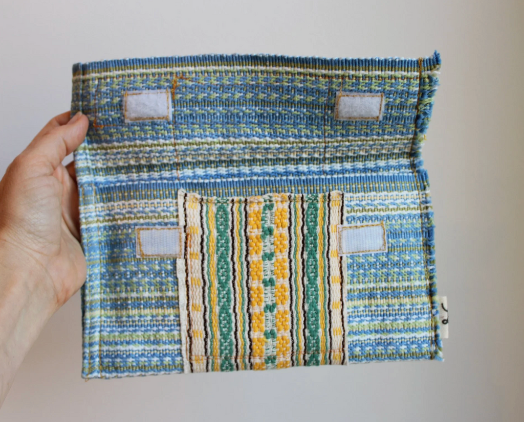 Blue-Green-Yellow Stripes Hand-Catch Wallet